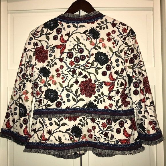 Loft Floral Fringe Cotton Jacket 8 - Picture 2 of 5